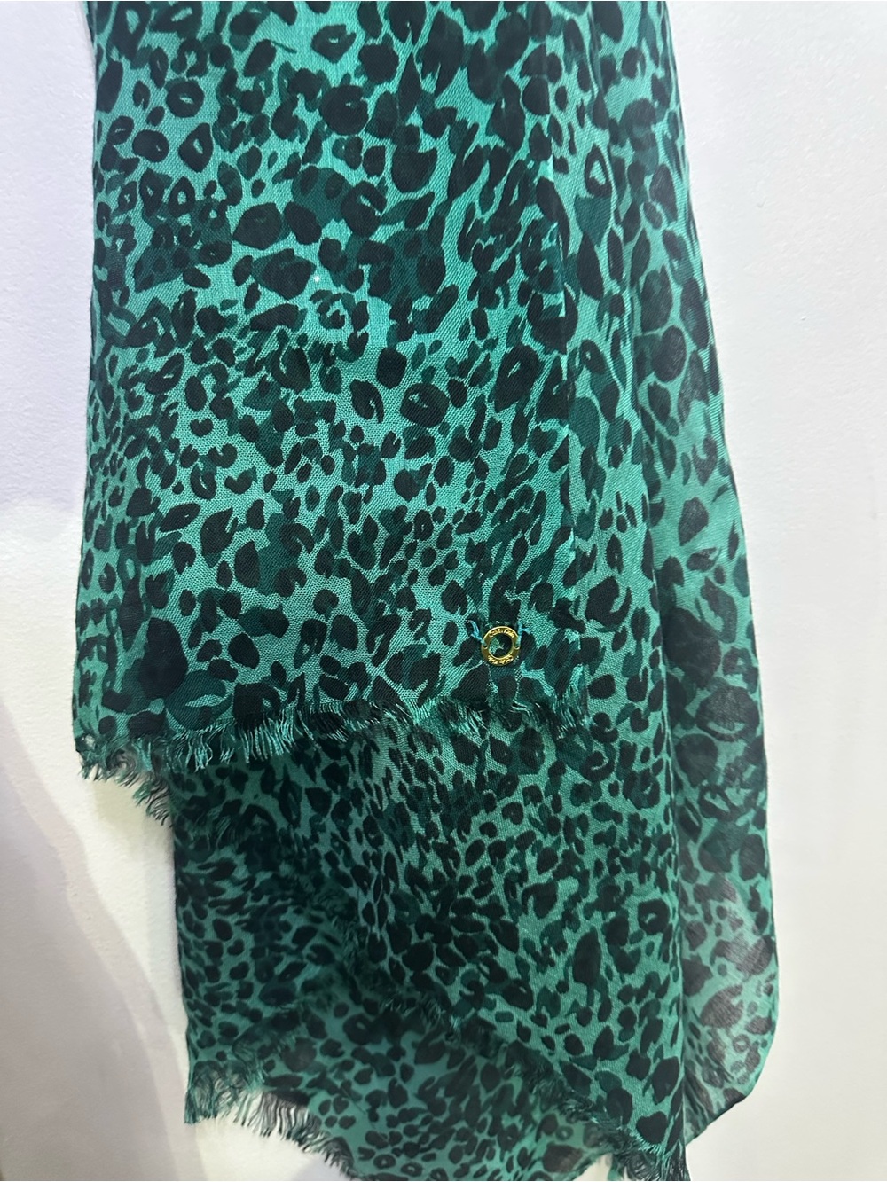 Green Leopard Calvin klein scarf shawl wrap 29” x 70”